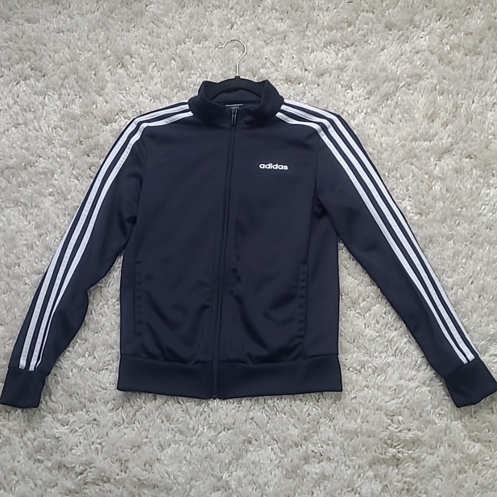 Adidas 3-Stripes Black Tricot Track Jacket XS Zip-Up Athleisure - Picture 5 of 12